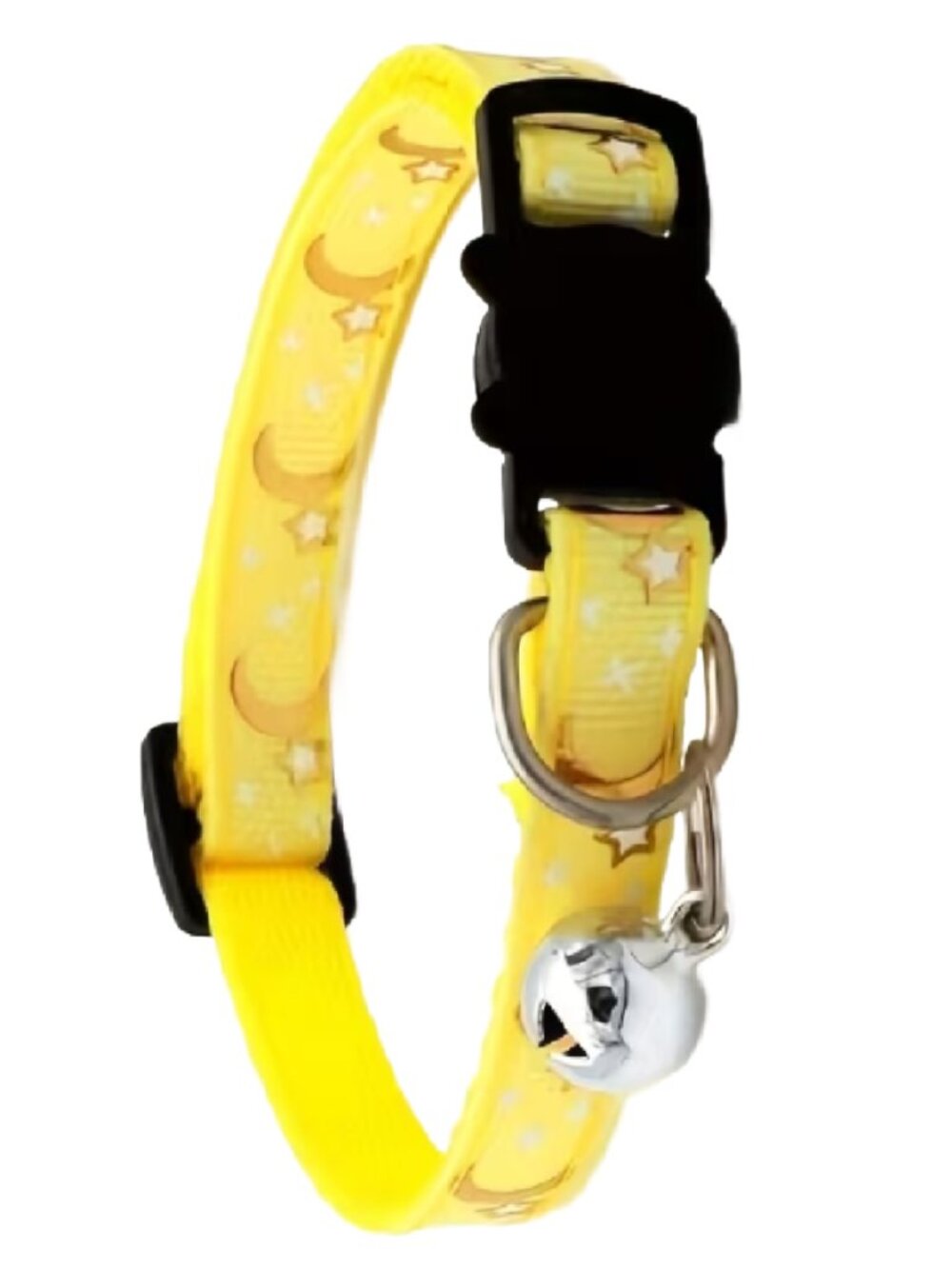 Astrology Collar Yellow Kitty Cat Puppy Dog Breakaway Bell Adjustable Moon Stars